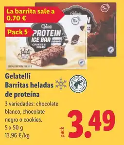 Lidl GELATELLI Barritas heladas de proteína oferta