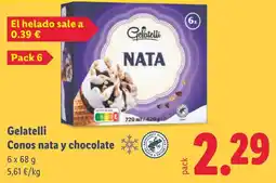 Lidl GELATELLI Conos nata y chocolate oferta