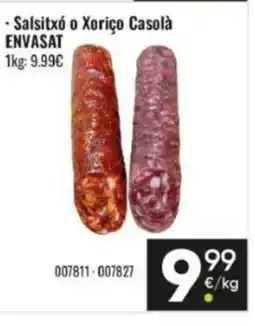 Family Cash ENVASAT Salsitxó o Xoriço Casolà oferta