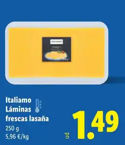 Lidl ITALIAMO Láminas frescas lasaña oferta