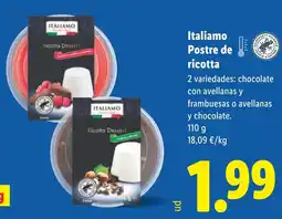 Lidl ITALIAMO Postre de ricotta oferta