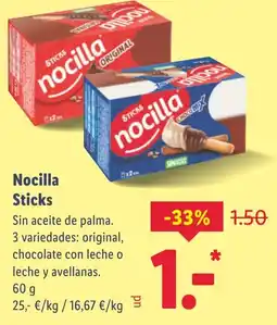 Lidl NOCILLA Sticks oferta