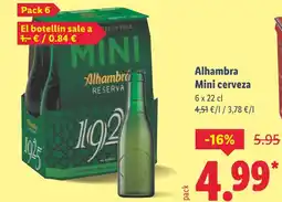 Lidl ALHAMBRA Mini cerveza oferta