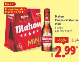 Lidl MAHOU Cerveza 5 Estrellas mini oferta