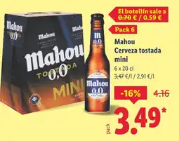 Lidl MAHOU Cerveza tostada mini oferta