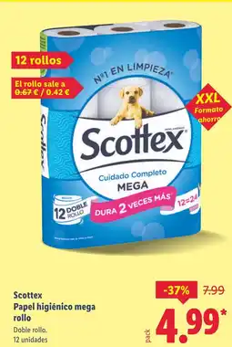 Lidl SCOTTEX Papel higiénico mega rollo oferta