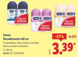 Lidl SANEX Desodorante roll on oferta