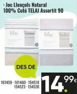 Family Cash TELAI Joc Llençols Natural 100% Cotó Assortit 90 oferta