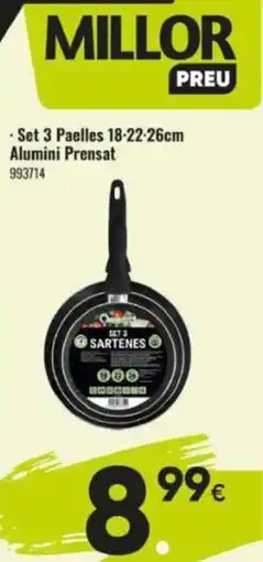 Family Cash Set 3 Paelles 18-22-26cm Alumini Prensat oferta
