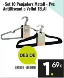 Family Cash TELAI Set 10 Penjadors Metall - Pvc Antilliscant o Vellut oferta