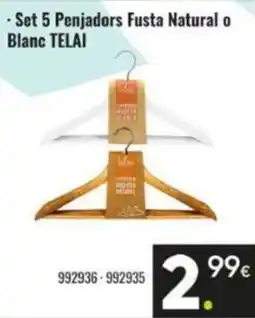 Family Cash TELAI Set 5 Penjadors Fusta Natural o Blanc oferta