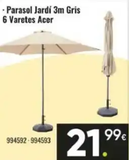 Family Cash Parasol Jardí 3m Gris 6 Varetes Acer oferta