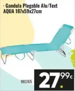 Family Cash Gandula plegable alu/text aqua 187x59x27cm oferta