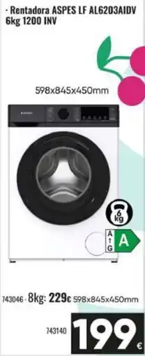 Family Cash Rentadora aspes lf al6203aidv rentadora cecotec 100637 12kg frigorífic aspes af145503e 6kg 1200 inv oferta