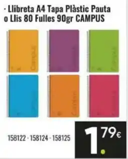 Family Cash Llibreta a4 tapa plàstic pauta o llis 80 fulles 90gr campus oferta