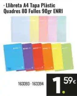 Family Cash Llibreta A4 Tapa Plàstic Quadres 80 Fulles 90gr ENRI oferta