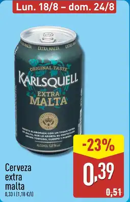 ALDI Cerveza extra malta oferta