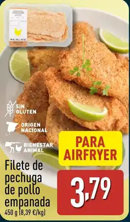 ALDI Filete de pechuga de pollo empanada oferta