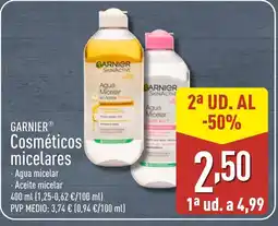 ALDI GARNIER Cosméticos micelares oferta