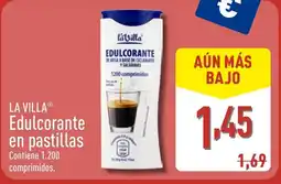 ALDI LA VILLA Edulcorante en pastillas oferta