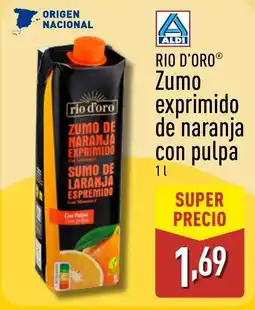 ALDI RIO D'ORO Zumo exprimido de naranja con pulpa oferta