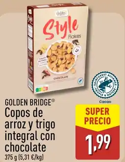 ALDI GOLDEN BRIDGE Copos de arroz y trigo integral con chocolate oferta