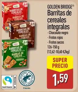 ALDI GOLDEN BRIDGE Barritas de cereales integrales oferta