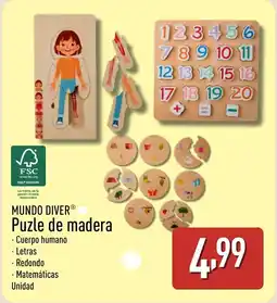 ALDI MUNDO DIVER Puzle de madera oferta