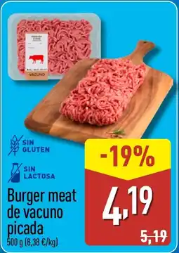 ALDI Burger meat de vacuno picada oferta