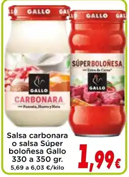 Proxi GALLO Salsa carbonara o salsa Súper boloñesa oferta