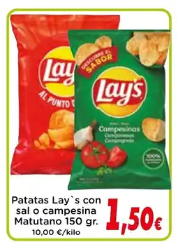 Proxi Patatas Lay`s con sal o campesina Matutano oferta