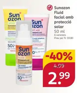 Rossmann SUNOZON Fluid amb protecció solar oferta