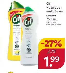 Rossmann CIF Netejador multiús en crema oferta