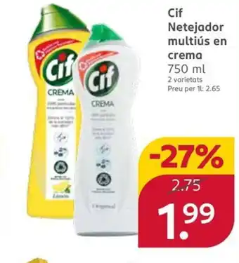 Rossmann CIF Netejador multiús en crema oferta