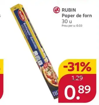 Rossmann RUBIN Paper de forn oferta