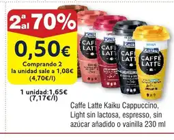 FROIZ Caffe Latte Kaiku Cappuccino, Light sin lactosa, espresso, sin azúcar añadido o vainilla oferta