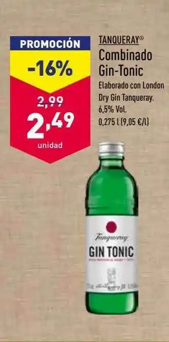 ALDI Tanqueray Combinado Gin-tonic oferta