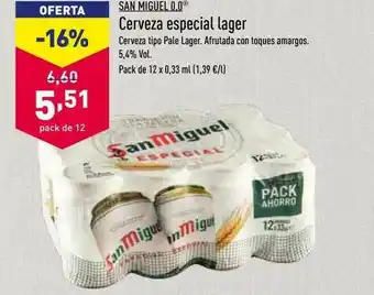 ALDI San Miguel 0.0 Cerveza Especial Lager oferta