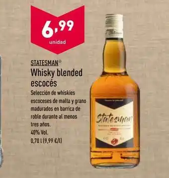 ALDI Statesman Whisky Blended Escocés oferta
