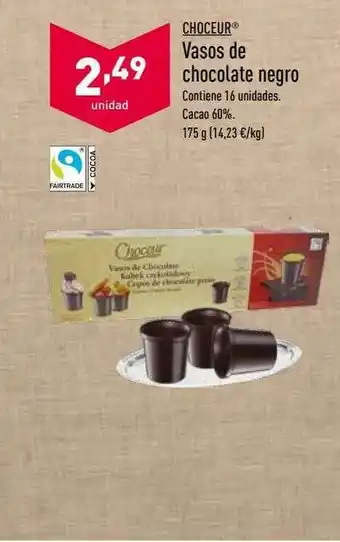 ALDI Choceur Vasos De Chocolate Negro oferta