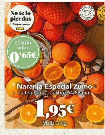 Gadis Naranja Especial Zumo oferta