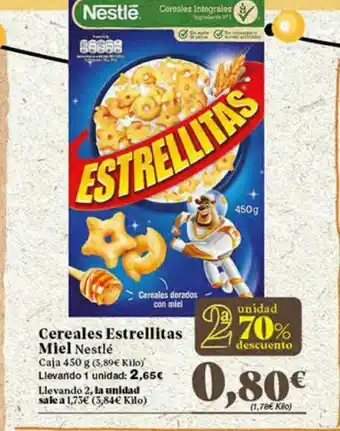 Gadis 2a Unidad 70% Descuento Cereales Estrellitas Miel Nestlé oferta
