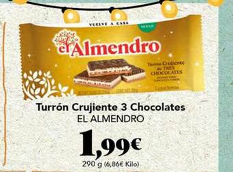 Gadis Turrón Crujiente 3 Chocolates El Almendro oferta