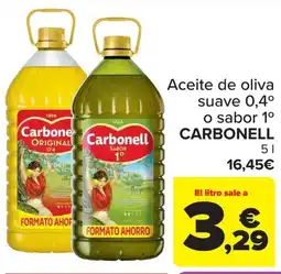 Carrefour CARBONELL Aceite de oliva suave 0,4° o sabor 1° oferta