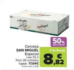 Carrefour SAN MIGUEL Cerveza Especial oferta