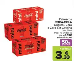 Carrefour COCA-COLA Refrescos Original, Zero o Zero Sin Cafeína oferta