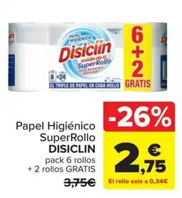 Carrefour DISICLIN Papel Higiénico SuperRollo oferta