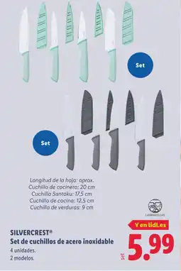 Lidl SILVERCREST Set de cuchillos de acero inoxidable oferta