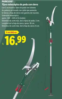 Lidl Parkside® Tijera telescópica de poda con sierra oferta