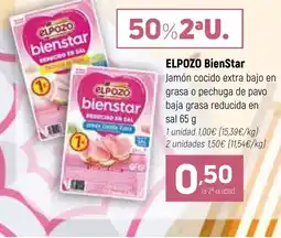 Coviran ELPOZO BienStar Jamón cocido extra bajo en grasa o pechuga de pavo baja grasa reducida en sal oferta